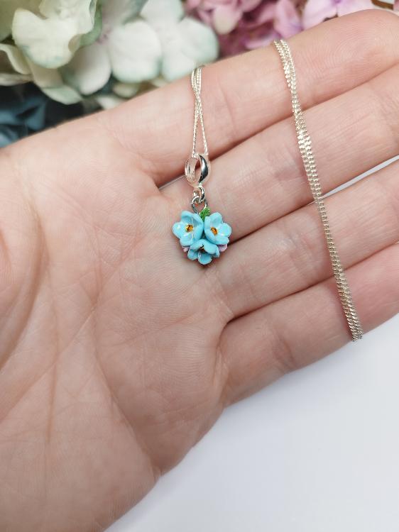 Modrá pomněnka (Ag925/1000)